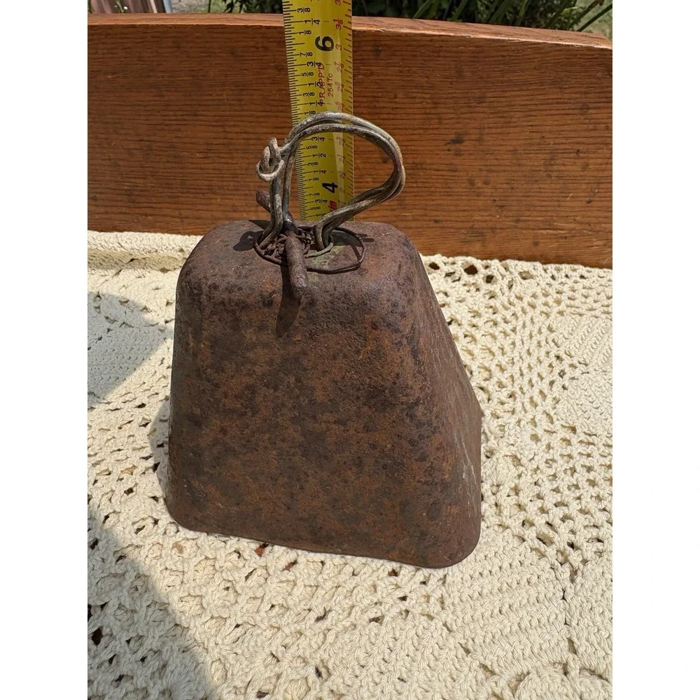 Vintage Antique Metal Rusty Cowbell Patina Rustic Cottage Barn Decor